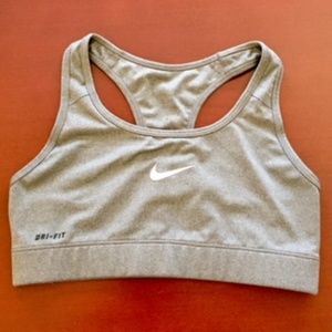 Nike Gray Dri-Fit Racerback Sports Bra Size S